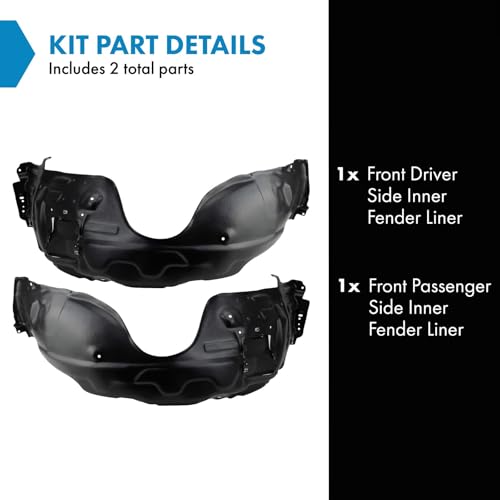 Image of TRQ Front Inner Fender Liner Set Compatible with 2007-2009 Lexus ES350 LX1250116 LX1251116