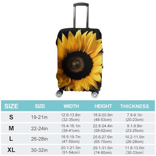 Carry on Luggage Cover Sunflower Suitcase Covers for Luggages Tsa Approved Travel Luggage Sleeve Protector Elastic Suitcase Protector Anti-Scratch Washable Fits 19-30 Inch Case -S2