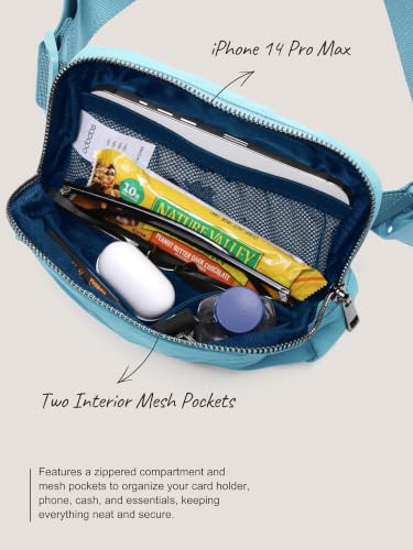 Image of ODODOS Unisex Mini Belt Bag with Adjustable Strap Small Fanny Pack for Workout Running Traveling Hiking, Steel Blue