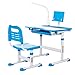 Produktbild Kinderschreibtische Multifunktions-Schreibtisch und Stuhl Set mit LED-Lampe Childen Kinder Study Table School Studenten Schreibtisch mit Lampe und Buch-Standplatz Blau Höhenverstellbarer Schreibtisch
