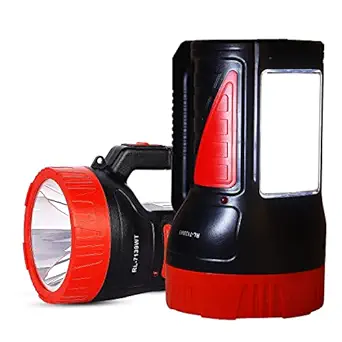 Robustt Dual LED Search Light Cum emergency light with long range upto 1 km|75 watt|ABS Plastic Material|Long Range Portable water resistant & Shock Proof Rechargeable High Brightness LED Kisan Torch Light with Charging Plug (Assorted Color) Design -1