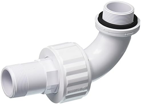 Hayward SP1485 1-1/2-Inch MIP White ABS Full-Flo 90-Degree Sweep Elbow Self-Aligning Double Male End Union