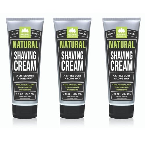 Pacific Shaving Company Natural Men's Shaving Cream, 7 Oz (3 Pack)