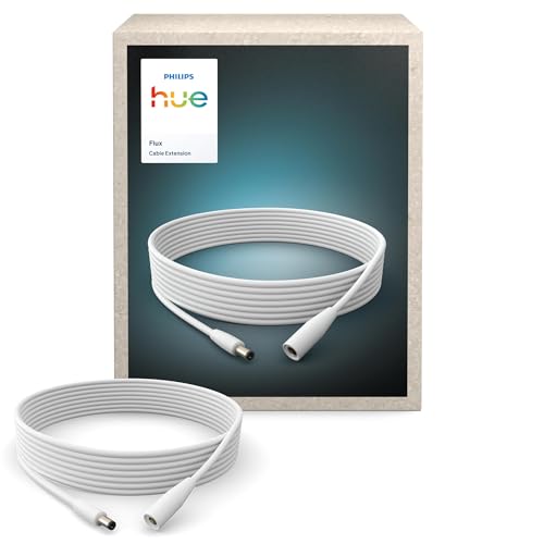 Hue Flux Rallonge de 5 M pour Ruban LED, Accessoires, Éclairage Intérieur Flexible, Design Minimaliste, Installation Facile, Configuration Basse Tension Sécuritaire (IP20)