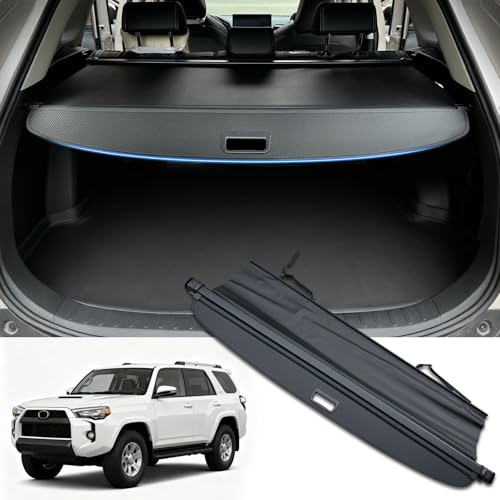 MIALUTY Cargo Cover for 2010-2024 Toyota 4Runner Retractable Trunk Cover 4Runner Accessories Anti-Peeping Anti-Theft Privacy Screen Trunk Luggage Shield Shade Carbon Fiber Texture