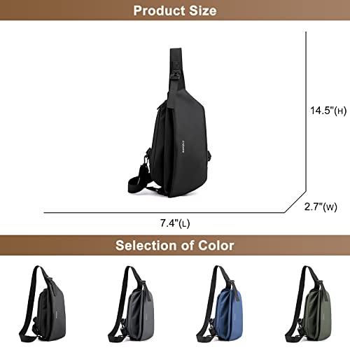 Lachero Lightweight Sling Bag For Men, Casual Daypack Multipurpose Nylon Chest Bag For Outdoor Travel Hiking Cycling (Green) #TOP4