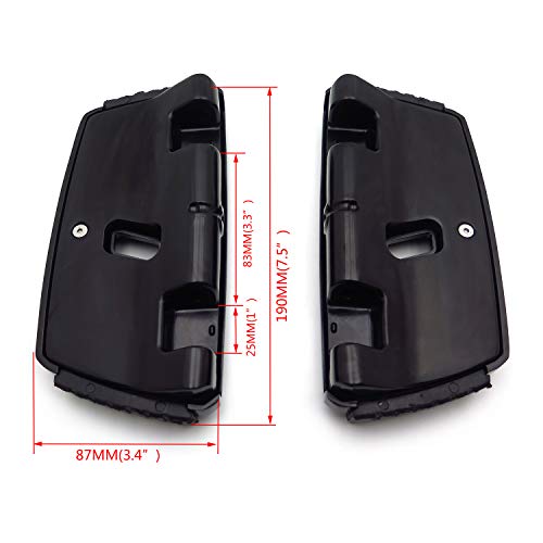 HTTMT MT216-129 Hana Square Passenger Footboard Black Compatible with Harley 2006-2017 Dyna 2000-2019 Softail Motorcycle