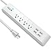 KMC 4-Outlet Wi-Fi Surge Protector for 4 USB(4.8A), Smart Plug with 6-Foot, Remote Control, Save Energy, Smart Switch Timer, Compatible with Alexa