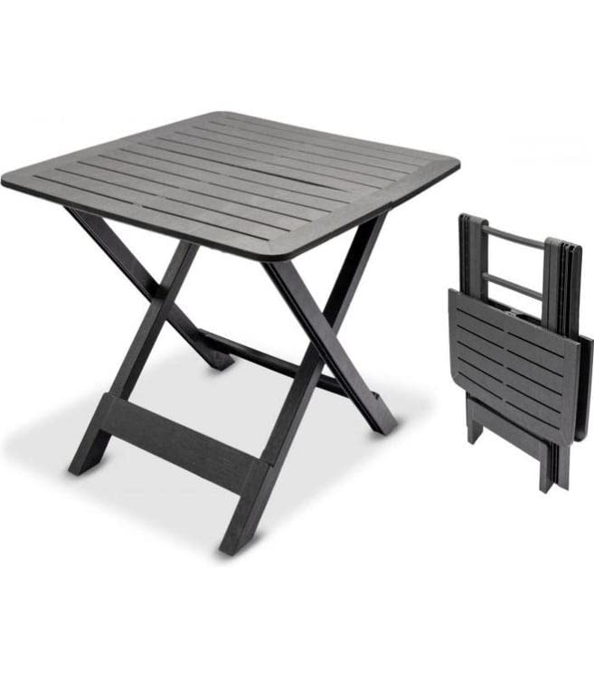 Hconfortxl-Table de Basse de Jardin Table d'appoint Noire 45x43x50cm en Plastique