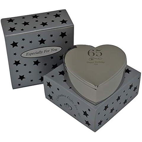 Engraved Heart Trinket Box for 65th Birthday Cover