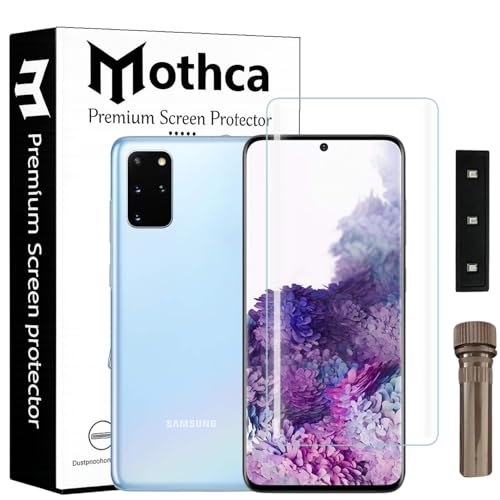 Image of Mothca Curved UV Tempered Glass Screen Protector for Samsung Galaxy S20 Plus | HD Clear | Full Screen Coverage | Pack of 1