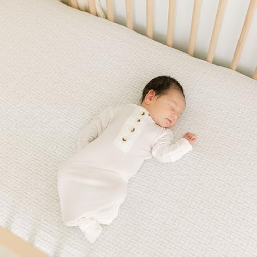 Image of Crane Baby Crib Sheet, Neutral Hashtag Crib Sheets & Toddler Sheets, 100% Cotton Crib Sheets for Standard Crib Mattress(28 inchx 52 inch), Breathable Fitted Crib Sheets for Boys and Girls