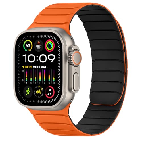 Tasikar Magnetic Bands Compatible with Apple Watch 49mm 46mm 45mm 44mm 42mm Soft Silicone...