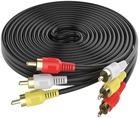Audio Video Cable,Composite Cord 65 ft RCA to RCA M/Mx3,AV Cable for TV,DVD,VCD etd.