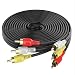 Audio Video Cable,Composite Cord 6 ft RCA to RCA M/Mx3,AV Cable for TV,DVD,VCD etd.