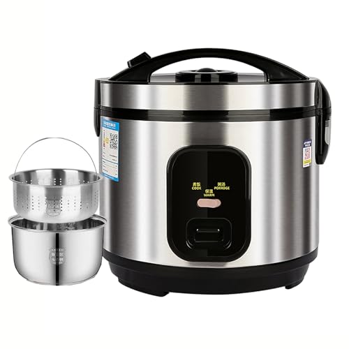 Arrocera baja en azúcar (2-5L) separada para sopa de arroz, olla arrocera doméstica, forro de acero inoxidable 304, para 1-8 personas, para EE. UU./UE (2L)