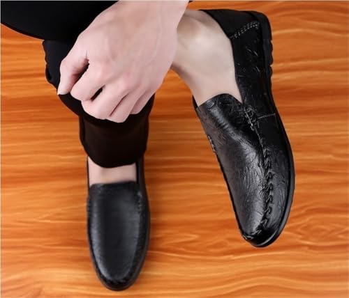 Outdoor Fashion Slip-on Loafers for Men Round Toe Solid Color Loafer Shoes Anti-Slip Flexible Flat Heel4