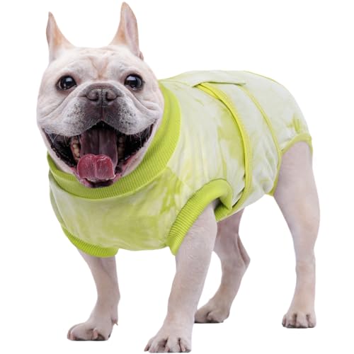 Kuoser Dog Surgery Recovery Suit, Anti Licking Pet Surgical Suit for Dogs Male Neuter, Female Dog Surgery Suit for Spay Subsititute E-Collar Cone, Dogs Body Suits After Surgery Green Tie Dye