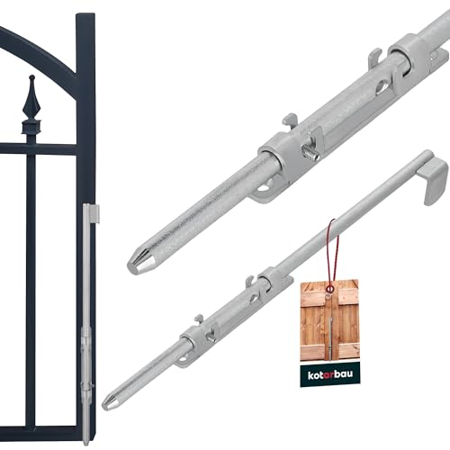 KOTARBAU® Verrou galvanisé 500 mm | Verrou Porte Exterieur | Targette de Porte | Verrou Portail | Loquet Porte Exterieur | Verrou Porte de Garage | Loquet...