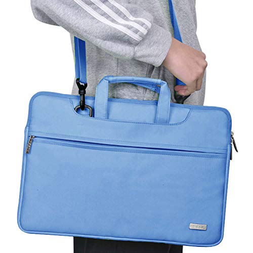 Image of Hseok 17.3 Inch Laptop Shoulder Bag, Water-Resistant & Shockproof Protective Computer Case Compatible with 17.3 inch Dell Asus HP Lenovo Acer MSI Notebooks,Light Blue