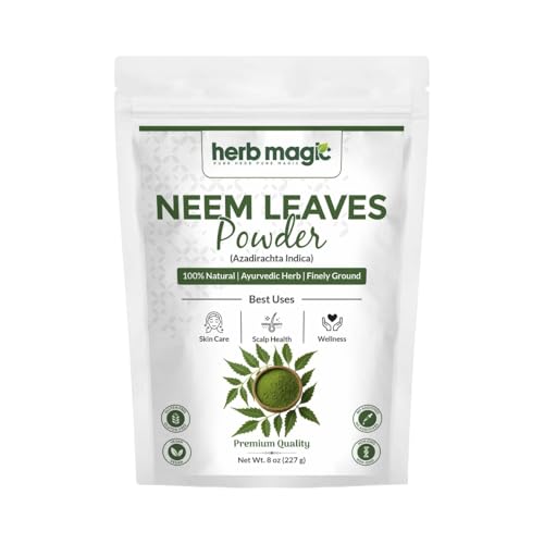 Herb Magic Neem Leaf Powder 8 oz (227 g / 0.5 lb) 100% Pure Natural & Finely Ground | For Skin & Hair Care | Azadirachta indica
