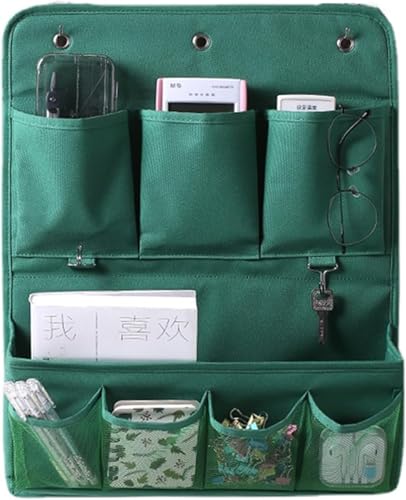 吊り下げ収納 書類 壁掛け 大容量 折畳み 通気 耐用 防水 防塵 小物 鍵 文房具 手紙入れ 整理 分類 フック3枚付き 寝室 玄関 洗面所 事務室 省スペース (2階,グリーン)