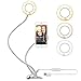 Produktbild Selfie Ring Licht (3 Beleuchtung Modell 10 Stufen Helligkeit) mit Clip Handyhalter für Live Stream, Video Chat, Make-up, Youtube, FaceBook, Küche, 48 LED Selfie Ring Licht für iPhone, Android (Weiß)