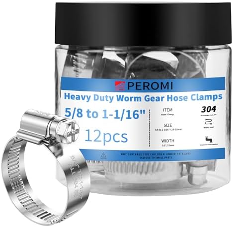 12pcs Hose Clamp Set, T-bolt Radiator Heavy Duty Hose Clamps 6 Size 3 4 1 1 25 1 5 1 75 2 Working Range 28 64mm 304 Stainless Steel Turbo Intake Soft Hose Intercooler Clamps