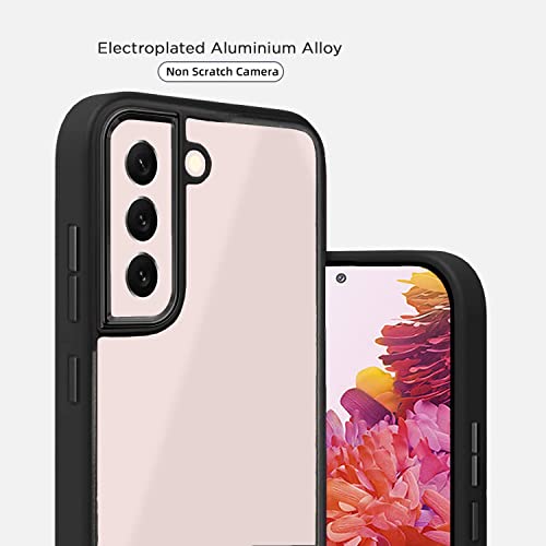 Image of Amazon Brand - Solimo Electroplated Chrome Ring Raised Edges Super Soft Side TPU Bumper Case for Samsung Galaxy S22 Plus - Black