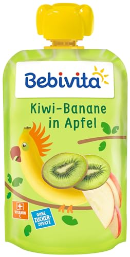 Bebivita Drück Mich Quetschbeutel, Drück Mich Kiwi-Banane in Apfel, 6er Pack (6 x 120 g)