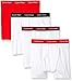 Calvin Klein Men's 4-Pack Cotton Classics Boxer Brief, White/Risk Red/Dylan Red, Medium