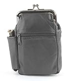 Genuine Lambskin Leather Cigarette and Lighter Case with Twist Clasp by Leather Impressions | Fold Over Cigarette Case with Lighter & Vape Holder for Women and Men | Black