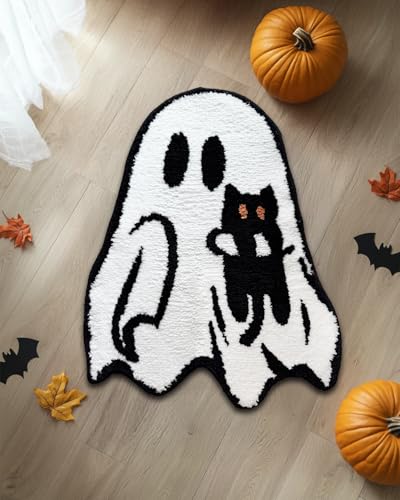PreLiving Halloween Ghost Bathroom Rug 20x26 Inch – Cute Ghost
