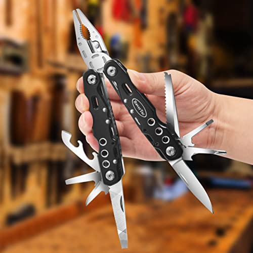 RoverTac-Multitool-Pliers-Pocket-Knife-Camping-Tool-Hiking-Gear-14-in-1-Multi-Tool-Knife-Pliers-Saw-Bottle-Opener-Safety-Lock-Nylon-Sheath-Multitool-for-Camping-Survival-Hiking-DIY-Gifts-for-Men