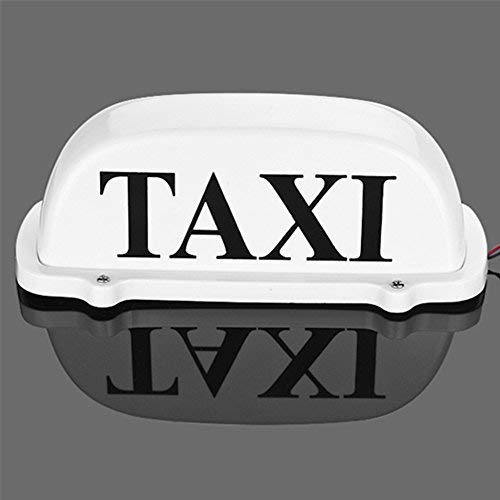 New Taxi Top Light New LED Roof Taxi Sign 12V with Magnetic Base Waterproof taxi dome light for car taxi driver (White)