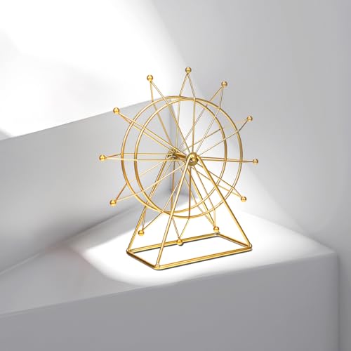 Statue Décorative Ferris Wheel Lurrose Dorée : Cadeau Chic Maison et Bureau - 8
