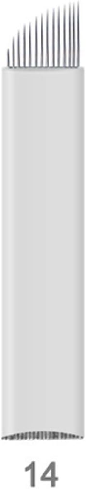 Tattoo Blade Microblading Needles 50pcs with 14 Sloped Needles Diameter 0.2mm for Permanent Makeup Needle Manual Pen Eyebrow Tattoo Machine