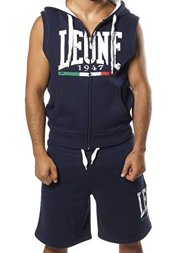 LEONE 1947 APPAREL Sport Fight Activewear LSM1244, Felpa Smanicata con Cappuccio Uomo, Blu, S