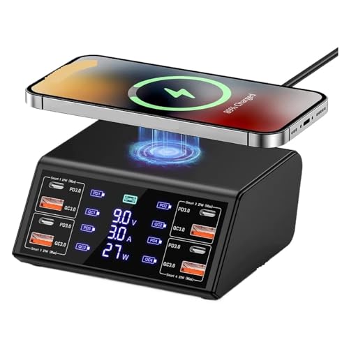 Cargador rápido QC3.0 y PD3.0 con estación de carga USB 100W multipuerto