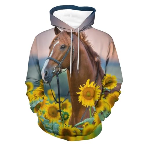 Sweat à capuche cheval tournesol : le pull idéal pour vos sorties