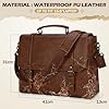 IGOLUMON Messenger Bag Waterproof Leather Laptop Bag 15.6 Inch Briefcase for Men Vintage Satchel Bag Shoulder Notebook Work Bag Brown #2