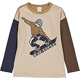 Fred's World by Green Cotton Boy's Jersey Snowboard l/s T T-Shirts and Tops, Sand, 110
