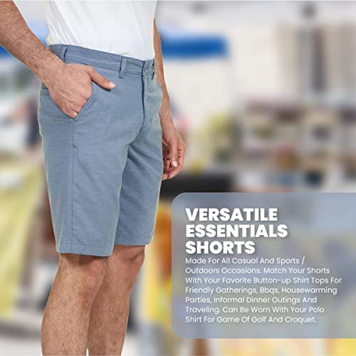 2/3/4 Pack Casual Golf Hybrid Shorts For Men Classic Dress Flat Front Essential Stretch Summer Mens Shorts 9 Inch Inseam #TOP3