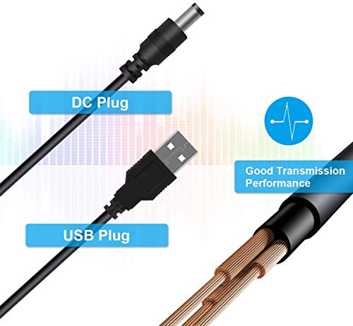 LANMU Universal DC 5V Power Cable, USB to DC 5.5x2.1mm Plug Power Cord with 8 Connectors Adapters for Router, Moon Lamp, LED Light,Speaker and More