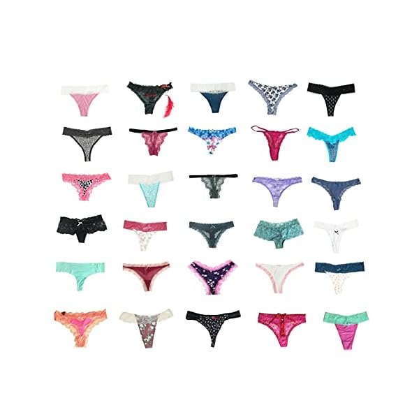 jooniyaa Women Variety of Underwear Pack T-Back Thong G-String Panties（20pcs,M）