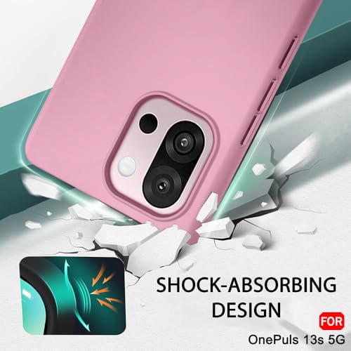Image of TheGiftKart Liquid Silicone Back Cover Case for OnePlus 13s 5G | Soft Micro-Fibre Lining Inside | Camera & Screen Protection | Shockproof Back Cover Case for OnePlus 13s 5G (Silicone, Pink)