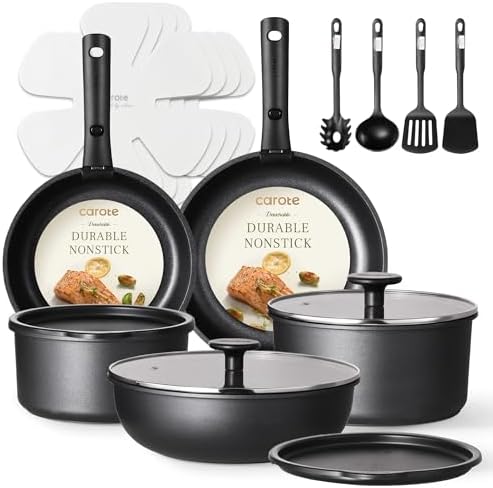 CAROTE 19Pcs Pots and Pans Set Non Stick, Cookware Set Detachable...