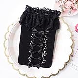 ZCVF Lolita Spitze Bowknot JK Strümpfe Cosplay Customes Kawaii Anime Maid Cruffled Knie Highs Socken-A,one Size
