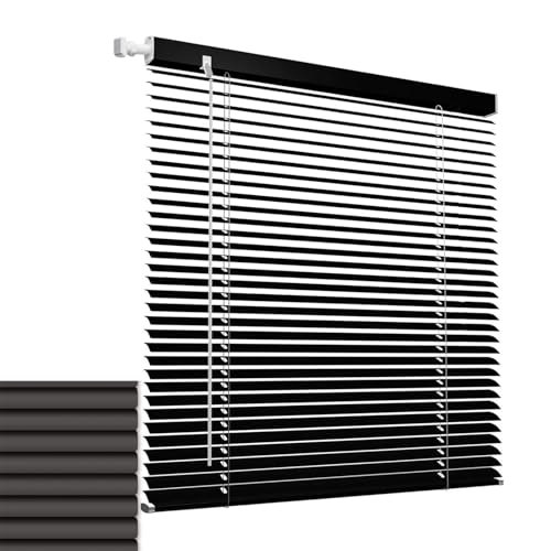 Persianas venecianas de aluminio inalámbricas de 1 pulgada para oscurecer las persianas venecianas horizontales sin taladrar para el hogar y la oficina, color blanco lechoso, tamaños: 42-150 cm