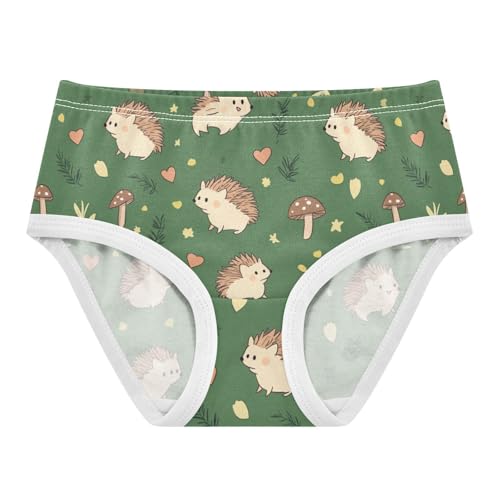 Wusikd Cute Hedgehogs Girls' Underwear Cotton Mushrooms Girls Briefs Soft Toddler Underwear 2T